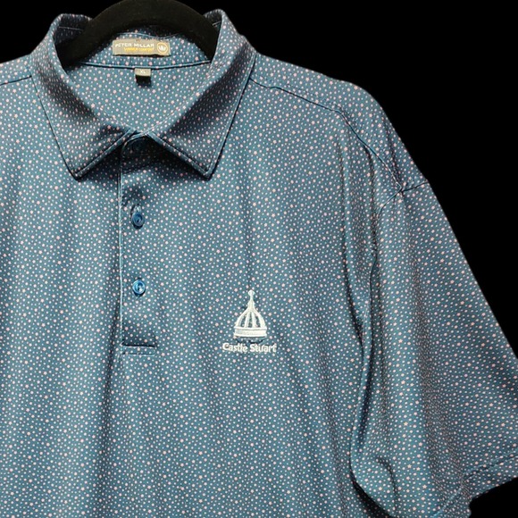 Peter Millar Other - Peter Millar Summer Comfort Star Polo Shirt Mens XL Castle Stuart Golf Logo READ